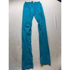 NWT Biba Leggings Womens Small Teal Blue Cotton Full Length Pull On Stretch